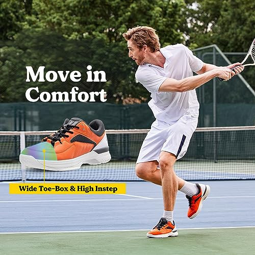 Scarpe da tennis uomo larghe Pickleball tutte le campi con arco 11 X-Wide arancione - Foto 3 di 7