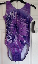 Simone Biles Gk Elite Purple Hologram Tie Dye Leotard Adult Large