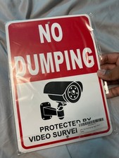 No Dumping Sign 2PCS 7x10in Reflective Aluminum No Littering Surveillance UV New