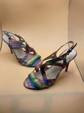 Nine West Size 8M Rainbow Open Toe Strappy Heels