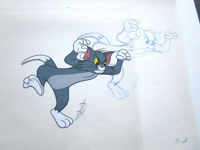 TOM AND JERRY Chuck Jones 1960's MGM cat ORIGINAL PRODUCTION DRAWING + CEL - Image 1 of 4