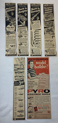 lot/collection of six 1960-1962 PYRO model and toy ads
