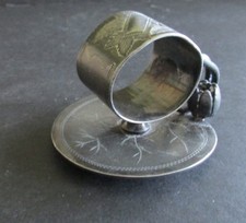 Victorian  Water Lily Leaf Base Napkin Ring Simpson Hall Miller & Co.c.1890's