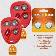 2 for 2003 2004 2005 2006 Chevrolet SSR Keyless Entry Remote Car Key Fob Red
