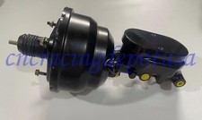 8 Dual Black Universal Power Brake Booster Smooth Top Master Cylinder Rat Rod