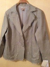 Bnwt Olive Green Embroidered Linen Jacket By Soiree Size18 (tk Maxx)