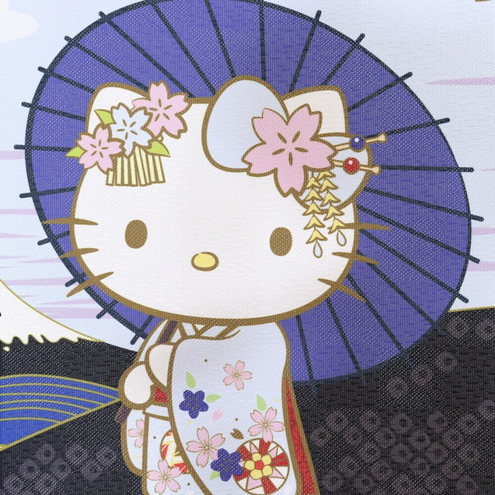 Japanese Noren with Hello Kitty and the Great wave of Kanagawa