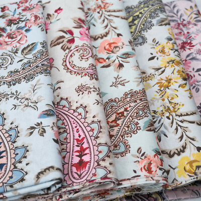 Meterware Baumwolljersey 60 Grad Waschbar Blumen Stoff Meterware