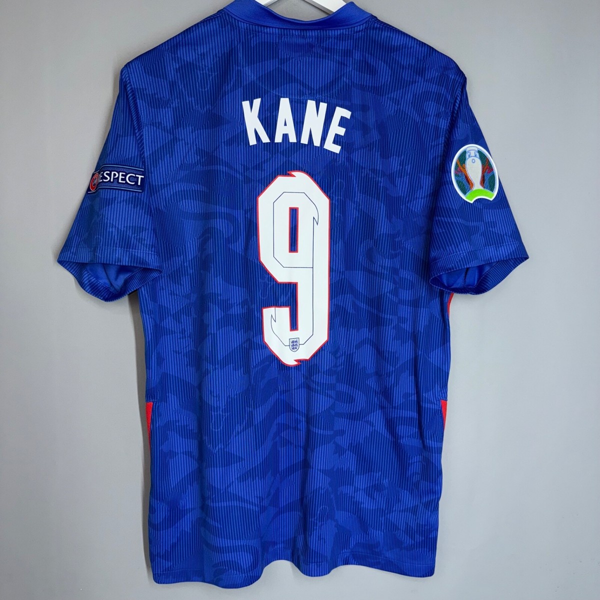 ENGLAND NATIONAL NIKE 2020 EURO FOOTBALL AWAY JERSEY #9 KANE SIZE