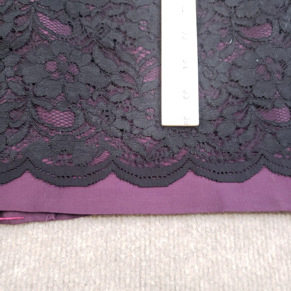 Vestido Boden Mujer Talla 16 R Negro Púrpura Cambio Manga 3/4 Encaje Tapete Vieira Dobladillo Foto 4 de 4
