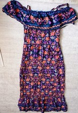 Tu  Dress Size  10  maxi tropical   flattering long  print beach holiday  tp41#