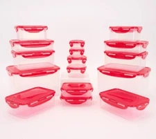 Lock & Lock 16Pc + Lids Multi-Shape Food Storage, RED K90163 Air & Water Tight