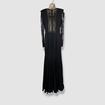 $3790 Alexander McQueen Women's Black Silk Floral Lace A-Line Dress Size 38  | eBay