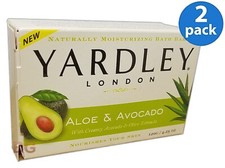 YARDLEY SOAPS 4.25oz ALOE & AVOCADO Skin Moisturizing Soap FREE Shipping 2-Bars