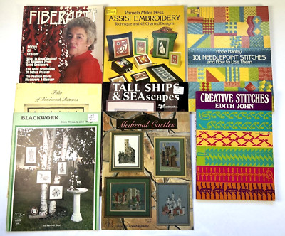 Needlepoint, Embroidery, Cross Stich, Blackwork Books ~ Dover -  Lot of 8 