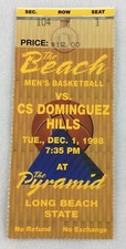 1998 12/01 CS Dominguez Hills at Long Beach State Basketball Ticket Stub