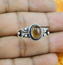 Smoky Quartz gemstone ring 925 sterling silver handmade Gift US size 5 to 10