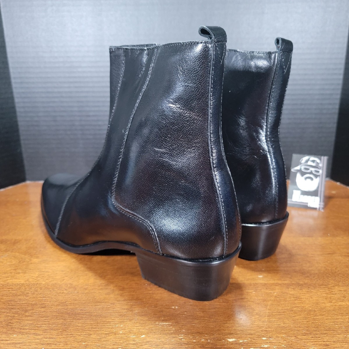 Men\'s Stacy Adams Santos Side Zip Boot Soft Leather Black 24855-001 - Size 13 Men main image 2