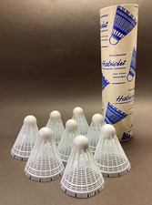 Vintage Old 8 Plastic/Rubber Badminton Shuttlecocks HABICHT in Tube Made in DDR