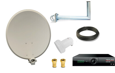 SAT-Anlage mit Receiver -1 Teilnehmer Lnb Kabel Stecker Halter Zahnschellen