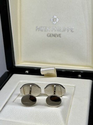 Patek Philippe Nautilus White Gold Black-Blue Center Cuff Links