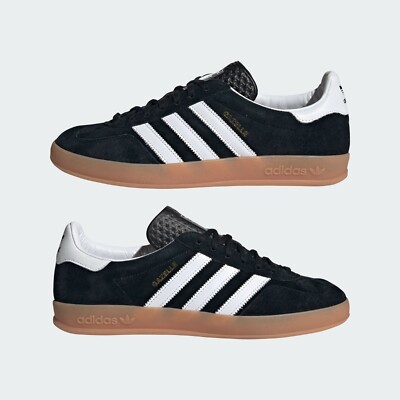 adidas Originals Gazelle Indoor Core Black White H06259 Men's Size