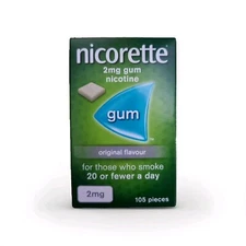 Nicorette Original Flavour 2mg Gum Nicotine - 105 Pieces Long Expiry Date