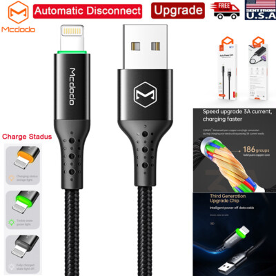 Smart Auto Disconnect  USB Cable Charger iPhone 11 Pro Max 7 8 6s+ X SE