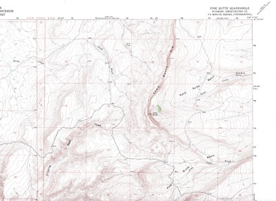 Pine Butte Quadrangle Wyoming 1968 USGS Topo Map 7.5 Minute Topographic