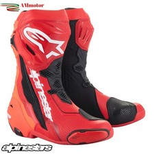 Alpinestars Supertech R Boots Red Fluo NUMBER 45 Racing Motorcycle