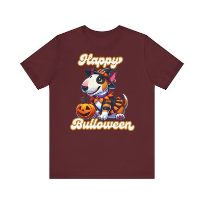 Happy Bulloween Bull Terrier Tee, Halloween T-Shirt, Pet Lover Gift, Unisex