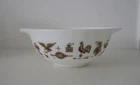 VINTAGE PYREX AMERICANA  WHITE & BROWN CINDERELLA BOWL #443 - 2 1/2 QT EXCELLENT