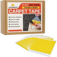 200 Pack Carpet Tile Tape Double Sided, Carpet Square adhesives for Hardwood ...