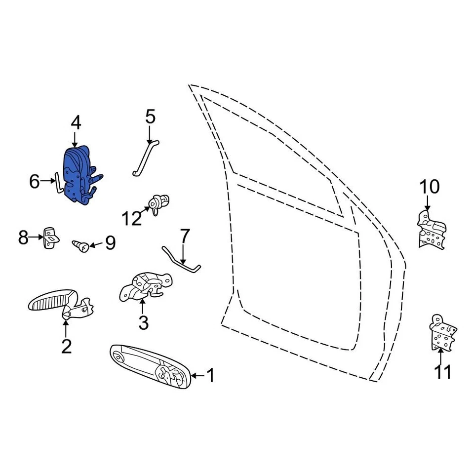 For Dodge Ram 4500 2010 Dodge 55372844AB Front Left Door Latch Assembly - Image 4 of 4