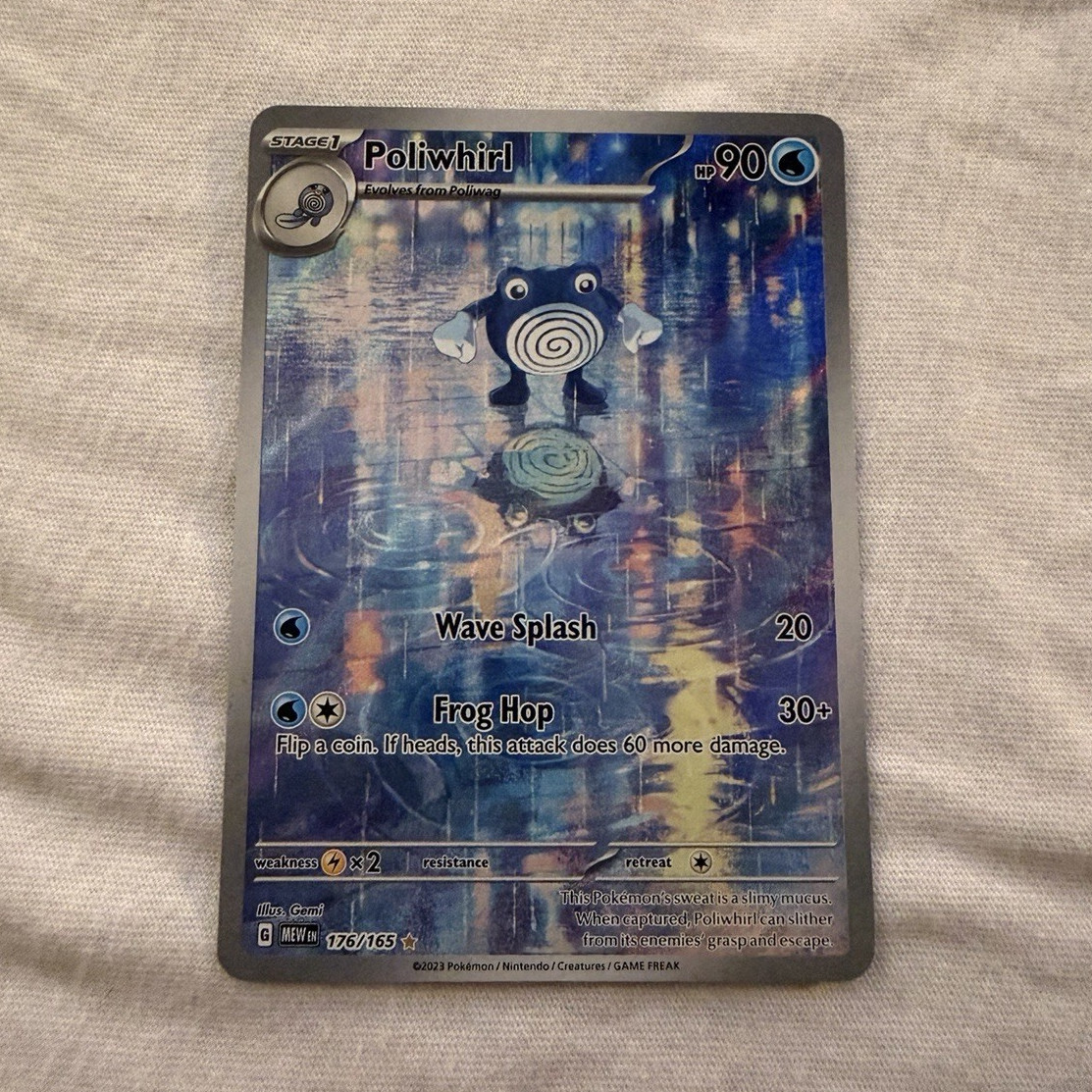 Juego de Cartas Coleccionables Pokémon Poliwhirl Escarlata y Violeta 151 Ilustración Raro Holo 90 HP 176/165