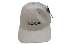 Vintage Nokia Tech Promo Mens White Flexfit Hat Embroidered USA Flag Yupoong Cap