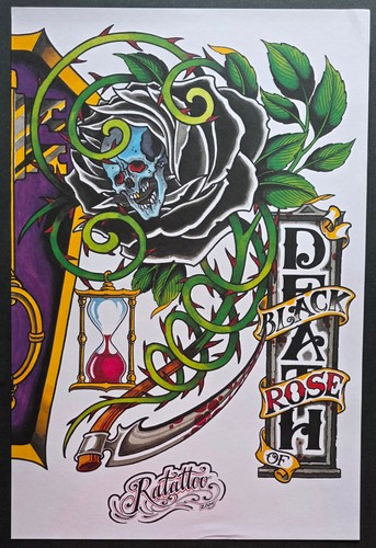 Original 2005 Luke Atkinson "Ratattoo" Traditional Tattoo Flash LARGE SIZE Print
