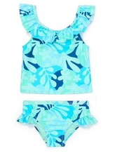 Wonder Nation Toddler Girl Tropical Print Ruffle Tankini, Two-Piece, Size 4 T MI