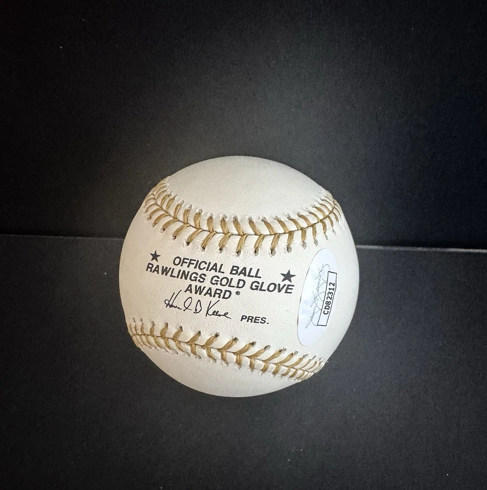 MAURY WILLS AUTOGRAPHED SIGNED RAWLINGS GOLD GLOVE BASEBALL 61 62 DODGERS  COA - Image 2 of 4