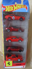 Hot Wheels Ferrari 5-pack in Red 1/64 Scale Diecast