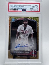 2025 Bowman Chrome Mega Box Mojo Auto Kaelen Culpepper Gold /50 PSA 10