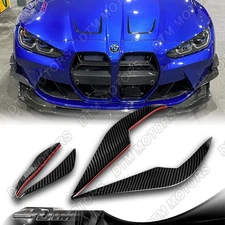 For 21-25 BMW M3 M4 G80 G82 G83 Carbon Fiber Bumper Aero Winglet Canard Fins 4pc