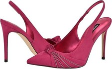 Nine West Womens Faive Slingback Pointed Toe Stiletto Heeled Sandals, Pink, 6M