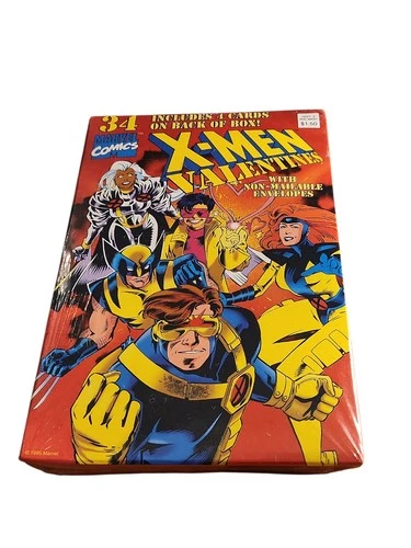 SEALED VINTAGE 1995 X-MEN MARVEL COMIC VALENTINES DAY CARDS ~ BOX OF 34