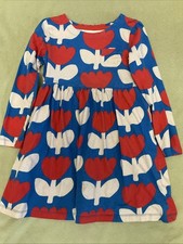 Mini Boden Flower Dress 7/8 Girls Tulips Floral