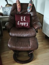 Stressless Sessel mit Hocker, Leder, Dunkelbraun, FernsehRelax, Liegefunktion 