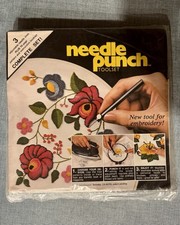 Vintage Needle Punch Tool Set 1977  16 Page Pattern  Instruction Book OPEN PKG