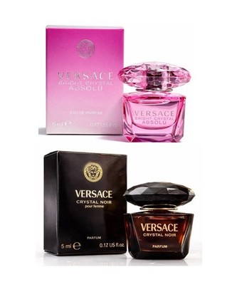 Versace Perfume Bundle Crystal Noir Parfum & Bright Crystal Absolu EDP 5ml Mini