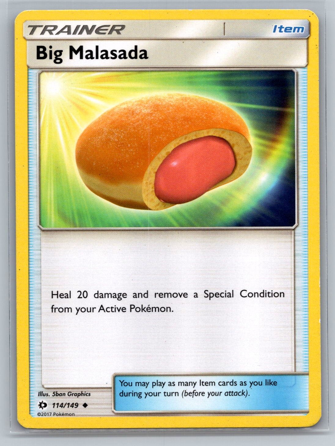 2017 Pokemon Big Malasada 114/149 Uncommon SM Base Set LP