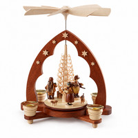 Pyramide Waldleute 1-StöCkig Natur Kleinkunst MüLler Erzgebirge Weihnachten 28Cm